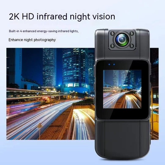 Advanced 2K Flagship Action Camera with 180° Rotatable Lens and HD Infrared Night Vision