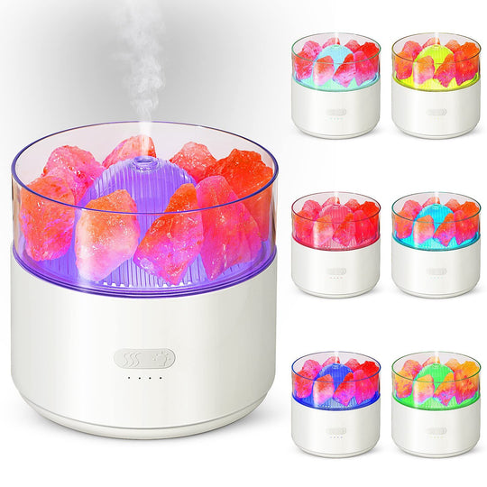 3-in-1 Aromatherapy Diffuser Humidifier - Himalayan Salt Lamp - 7 Color LED Night Light