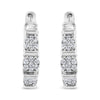 .925 Sterling Silver 1/2 Cttw Lab Grown Round Diamond Floral Cluster Hoop Earrings (F-G Color, SI1-SI2 Clarity)