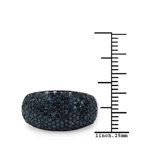 Anillo de Plata Fina con Diamante Azul Genuino de 0,99 Quilates