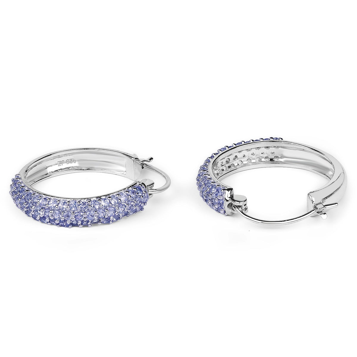 Pendientes de plata de ley .925 con tanzanita genuina de 3.06 quilates