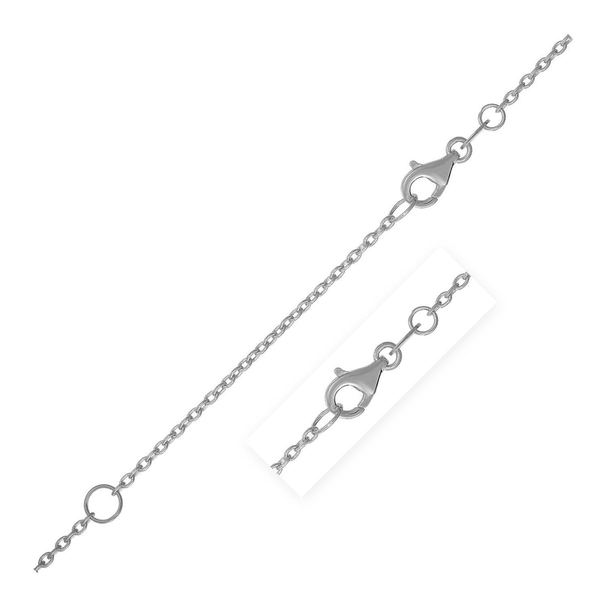 Cadena extensible en oro blanco de 14k (1.2mm)