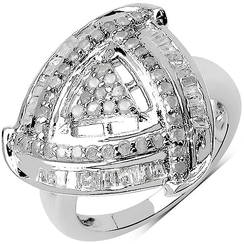 Anillo de plata de ley .925 con diamante blanco genuino de 1.23 quilates