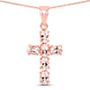 14K Rose Gold Plated 2.58 Carat Genuine Morganite .925 Sterling Silver Pendant