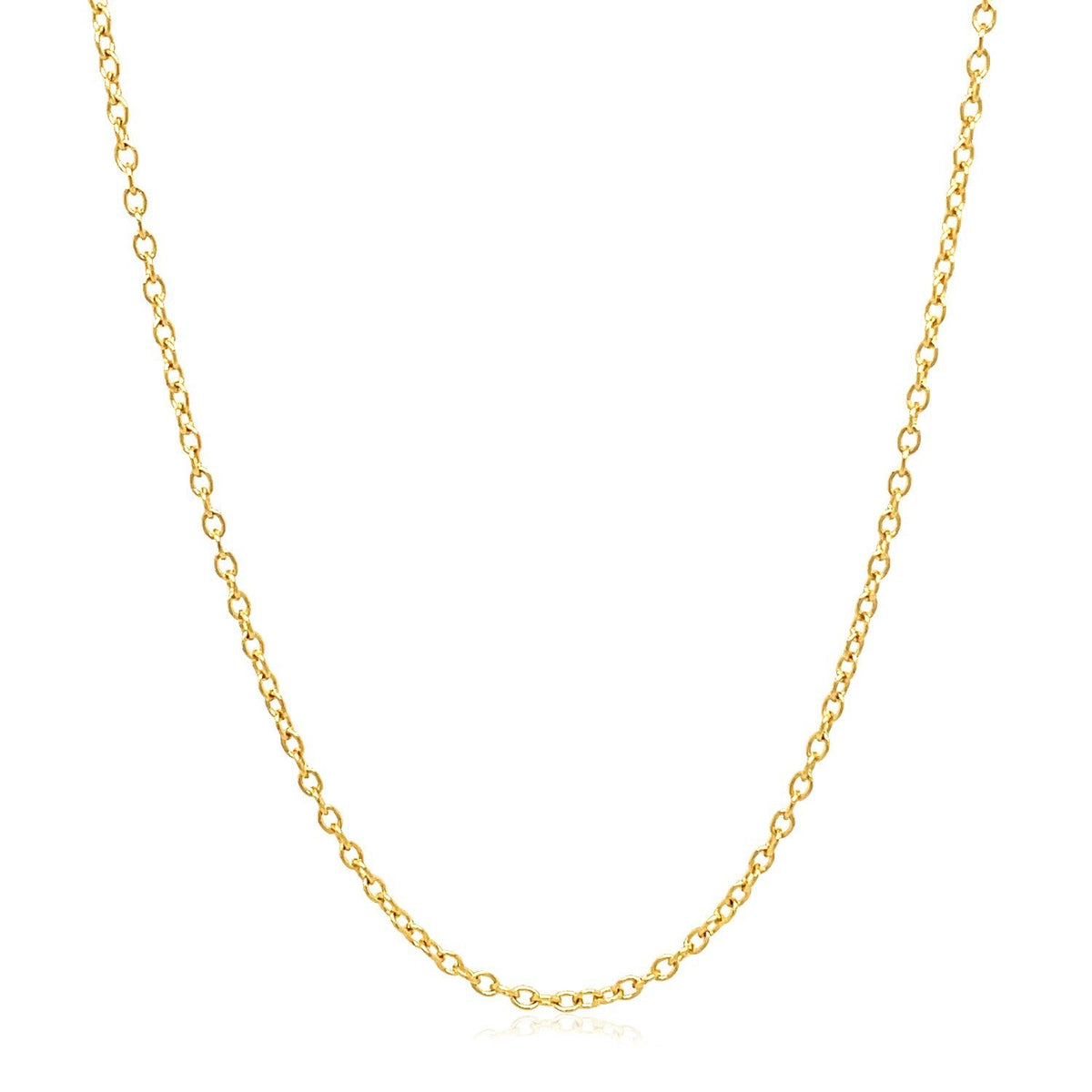Cadena de Eslabones Redondos de Oro Amarillo de 18k, 1.5mm