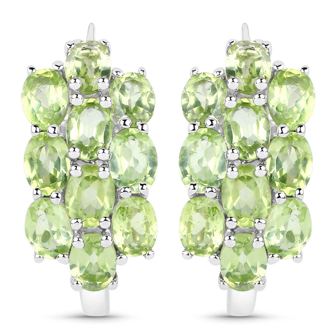 8.84 Carat Genuine Peridot .925 Sterling Silver 3 Piece Jewelry Set (Ring, Earrings, and Pendant w/ Chain)