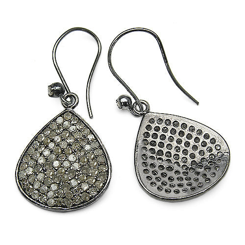 Pendientes de plata de ley .925 con diamantes auténticos de 2.61 quilates