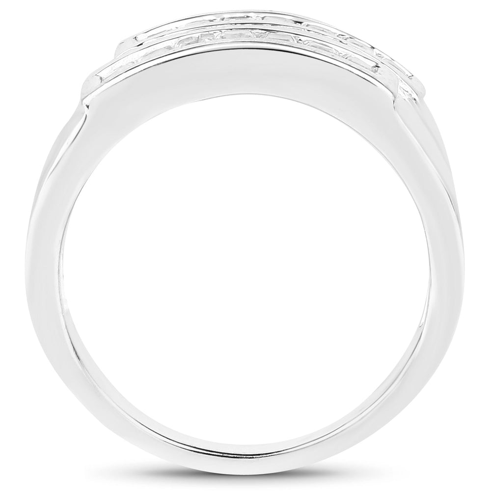 0.70 Carat Genuine White Sapphire .925 Sterling Silver Ring