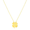 14K Yellow Gold Four Leaf Clover Necklace