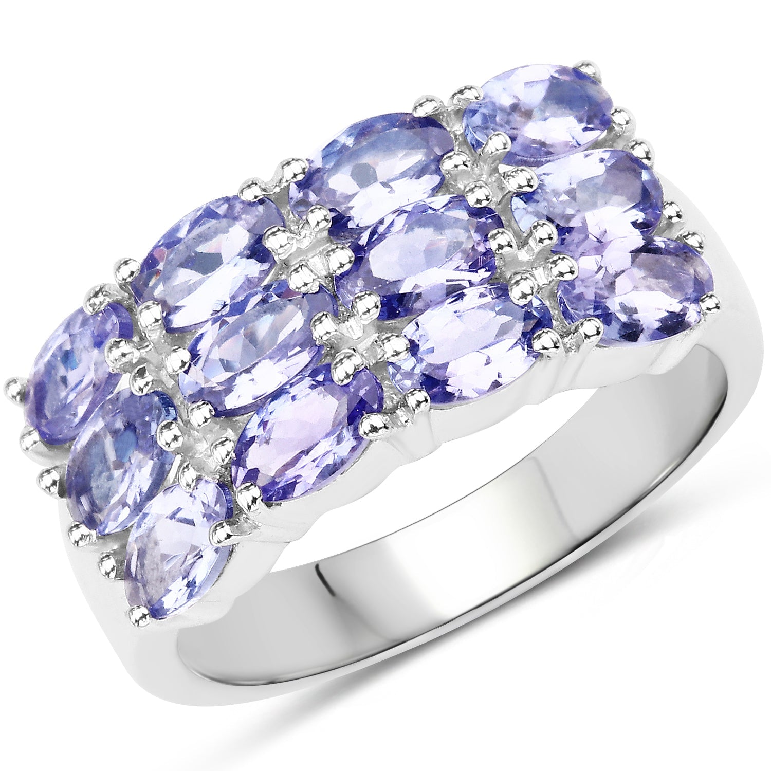 Anillo de plata esterlina .925 con tanzanita auténtica de 3,00 quilates