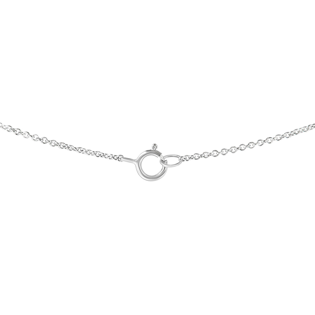 Collar con colgante de 18" de oro blanco de 14k con diamante solitario ovalado cultivado en laboratorio de 1/2 quilate de peso total, orientación este-oeste, certificado por IGI (color E-F, claridad VS1-VS2)