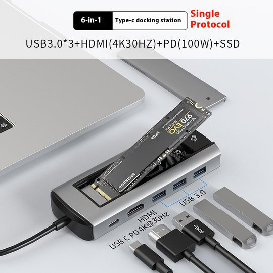 Ultimate 8-in-1 Docking Station with SSD Disk Expansion - High Speed / Large Memory