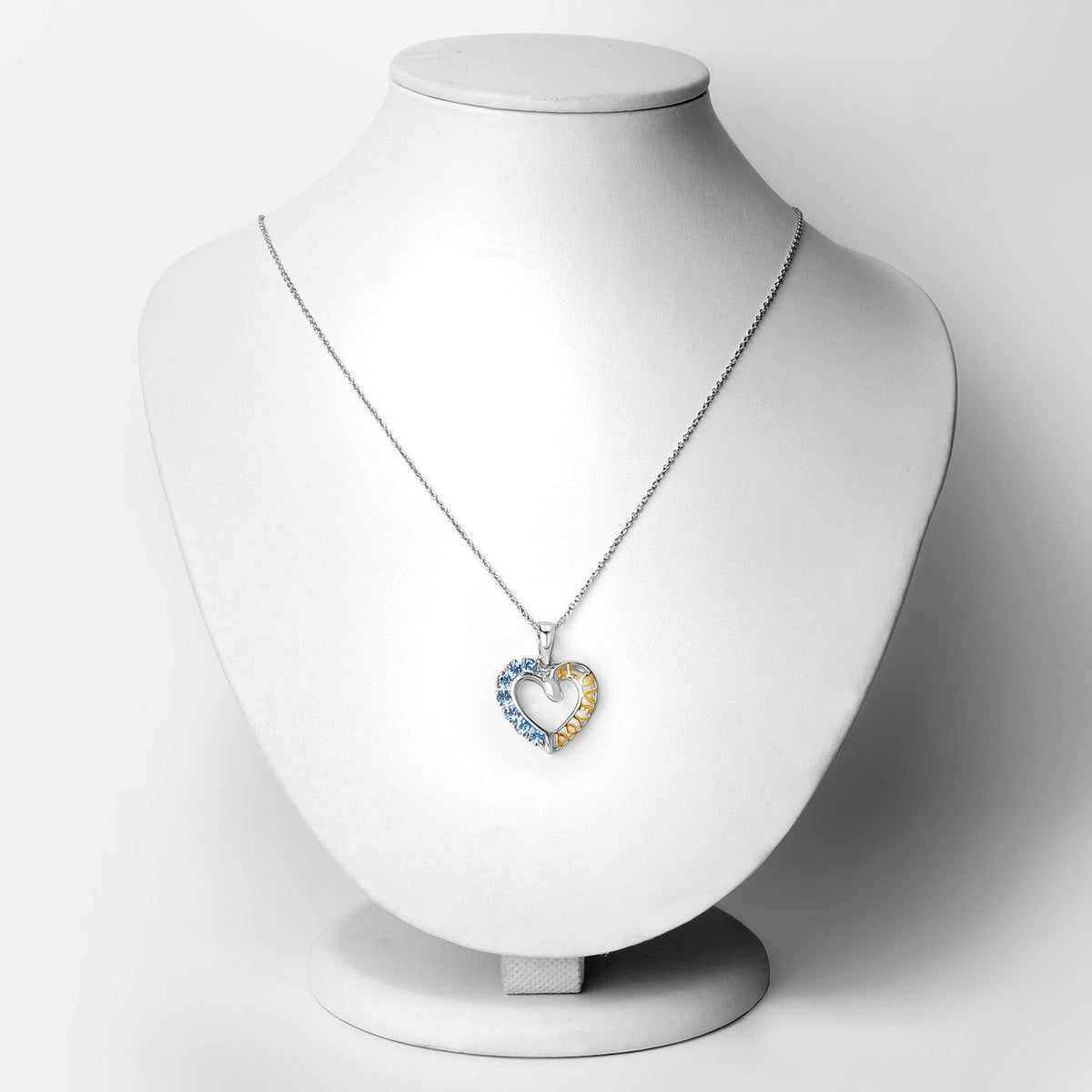 Colgante de Topacio Azul Suizo Genuino de 0,84 Quilates de Plata Esterlina .925