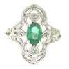 Genuine .70ct Emerald Diamond Ring 10KT White Gold