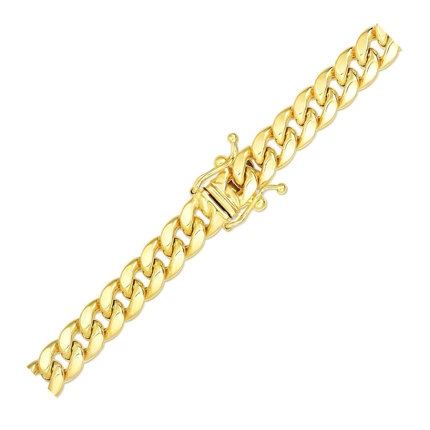 Cadena cubana Miami semirrígida de oro amarillo de 10k y 6,15 mm
