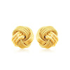 14k Yellow Gold Love Knot with Ridge Texture Earrings