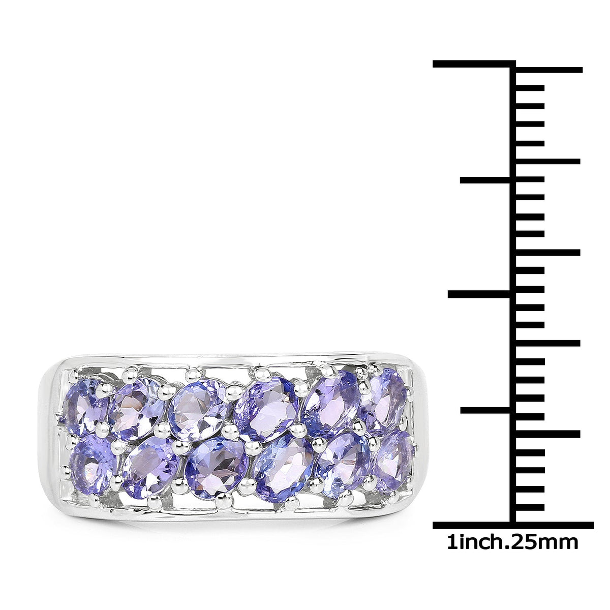 Anillo de plata de ley .925 con tanzanita genuina de 2.04 quilates