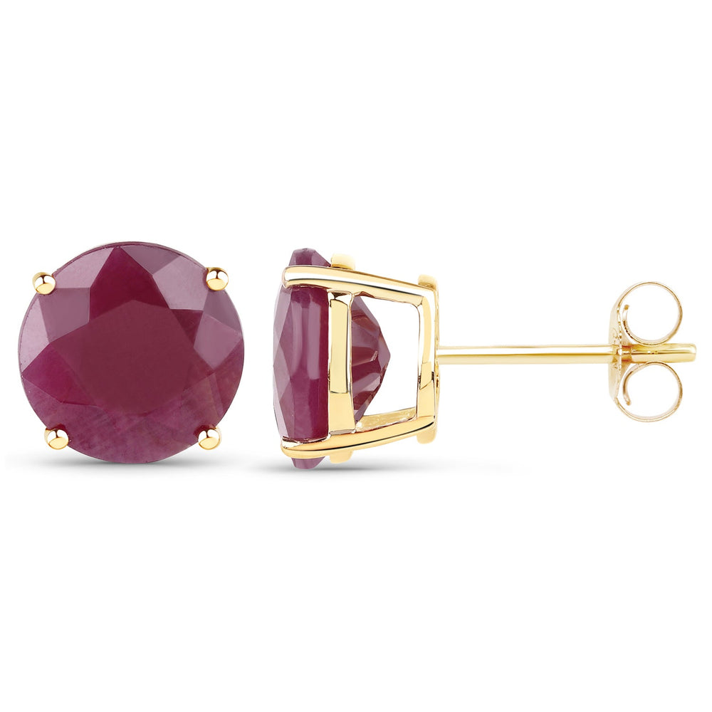 Pendientes de oro amarillo de 14 quilates con rubí genuino de 7.40 quilates