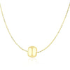 14k Yellow Gold Necklace with Shiny Barrel Bead Charm