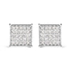 10K White Gold 3/4 Cttw Princess Diamond Composite Stud Earrings (I-J Color, I1-I2 Clarity)