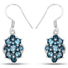 Pendientes de plata de ley .925 con topacio azul de Londres genuino de 4,32 quilates