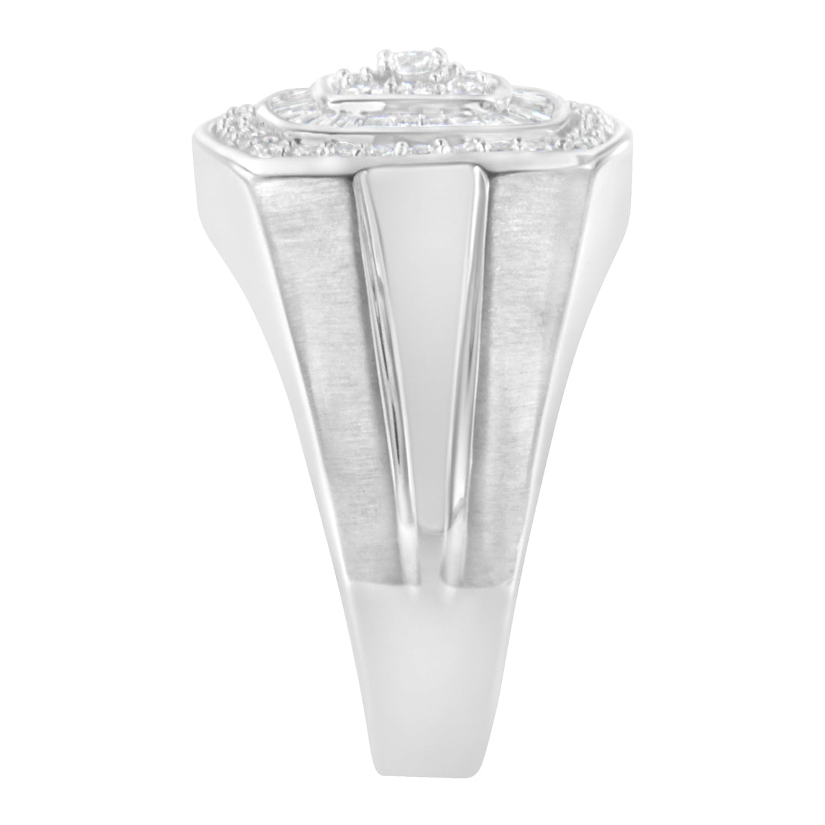 14K White Gold Men's Diamond Band Ring (1 cttw, H-I Color, SI1-SI2 Clarity)