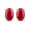 1.04 Carat Genuine Ruby 14K Yellow Gold Earrings