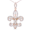 14K Yellow Gold 1.00 Cttw Round Diamond Fleur De Lis 18
