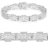 0.48 Carat Genuine White Diamond .925 Sterling Silver Bracelet