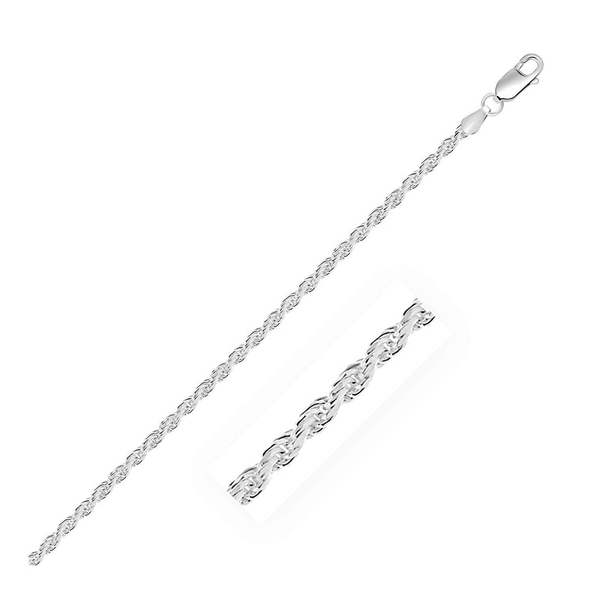 Серебряная цепочка 2,9 мм, витая, с алмазной гранью