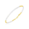 14k Yellow Gold High Polish Freshwater Pearl Pallina Bead Bracelet