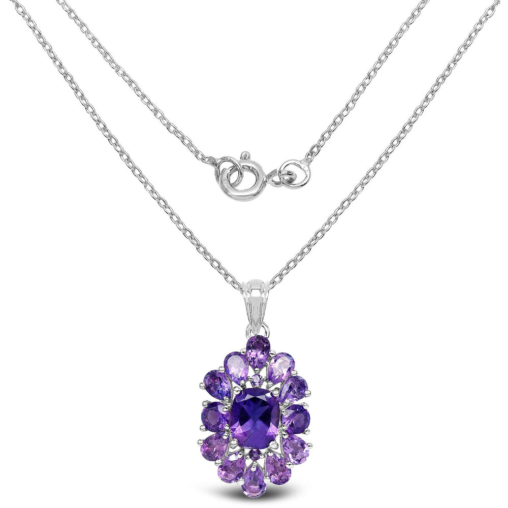 7.24 Carat Genuine Amethyst .925 Sterling Silver Pendant