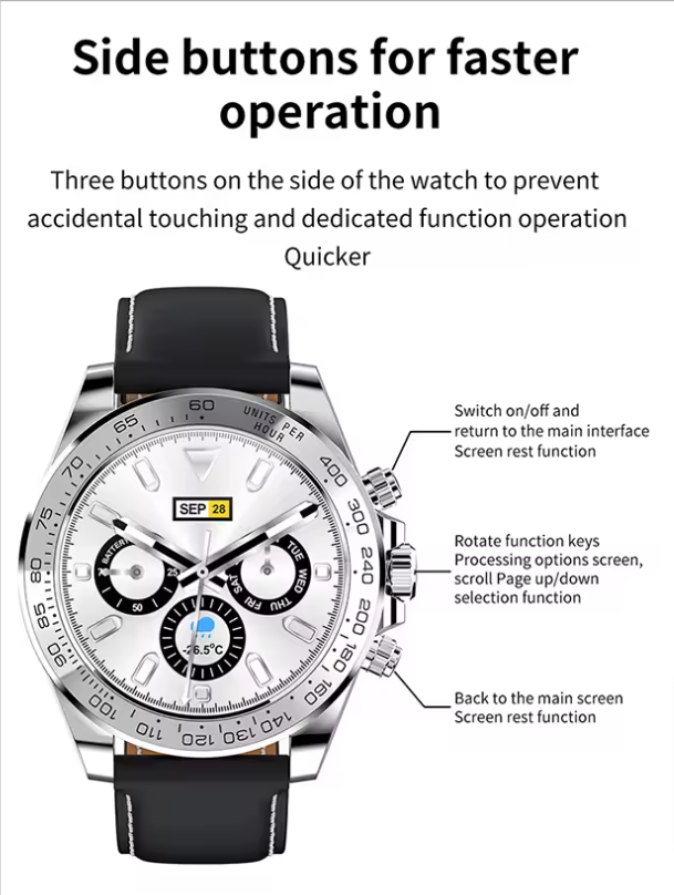 Luxury Stainless Steel IP68 Waterproof Smartwatch