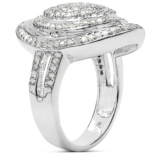 Anillo de plata de ley .925 con diamante blanco genuino de 1.13 quilates