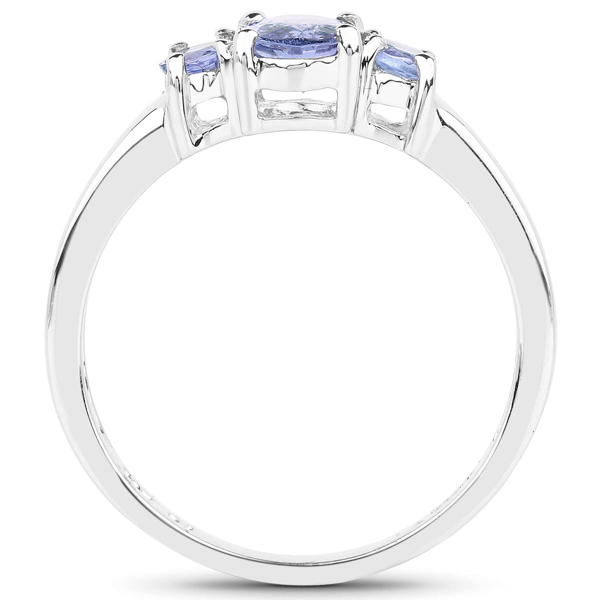 0.95 Carat Genuine Tanzanite .925 Sterling Silver Ring - image 2 of 6