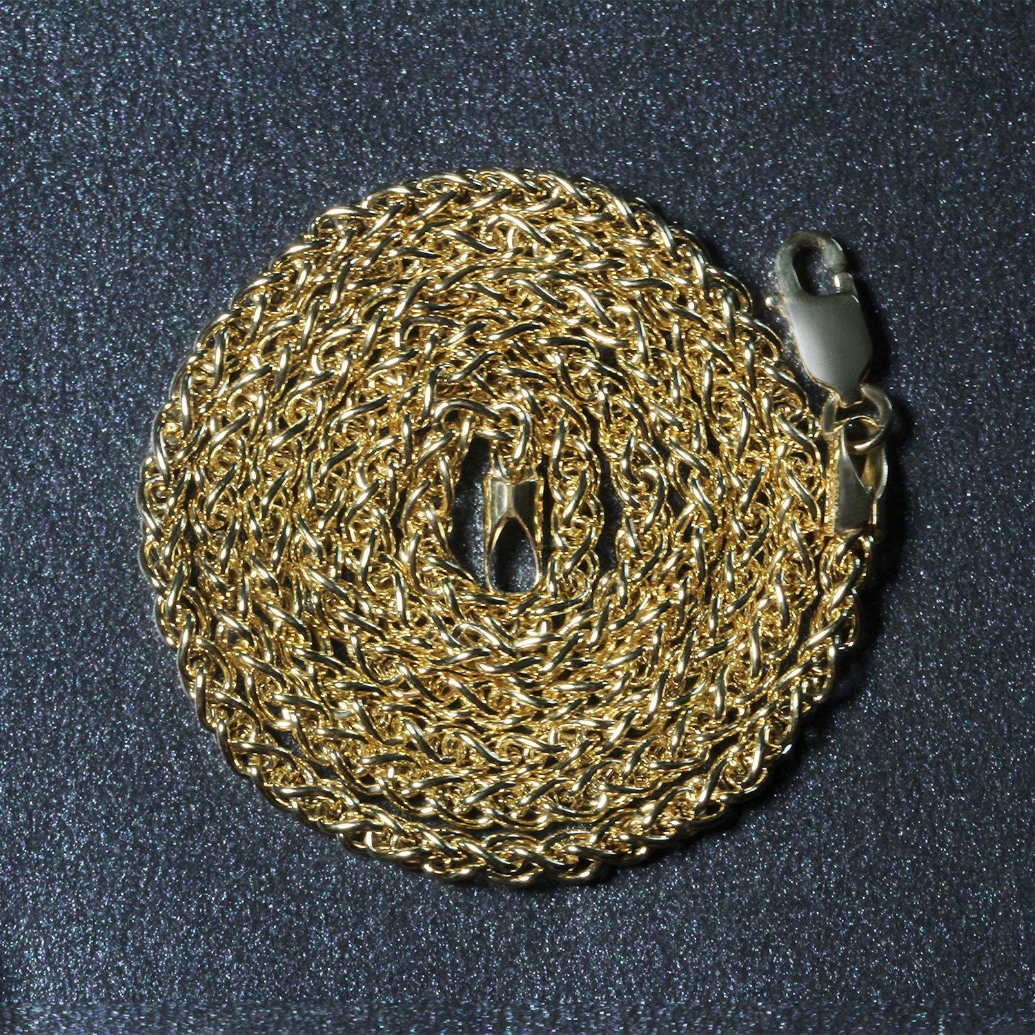 Cadena de trigo de oro amarillo de 14k y 2,8 mm de peso ligero