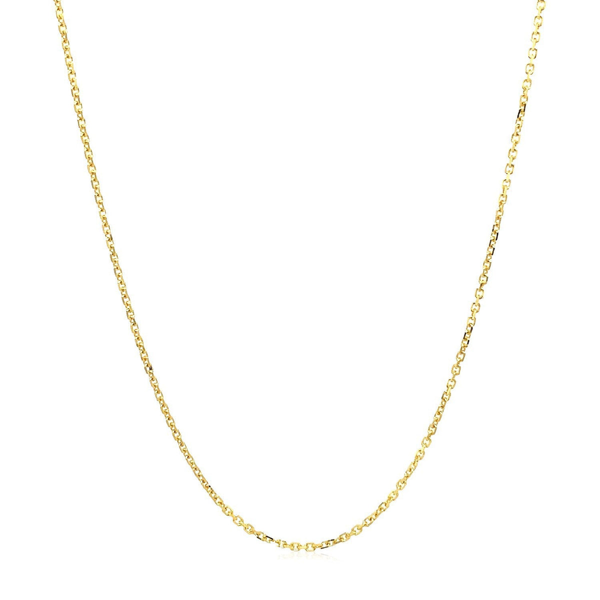 Cadena de cable de oro amarillo de 18k de 1.1mm