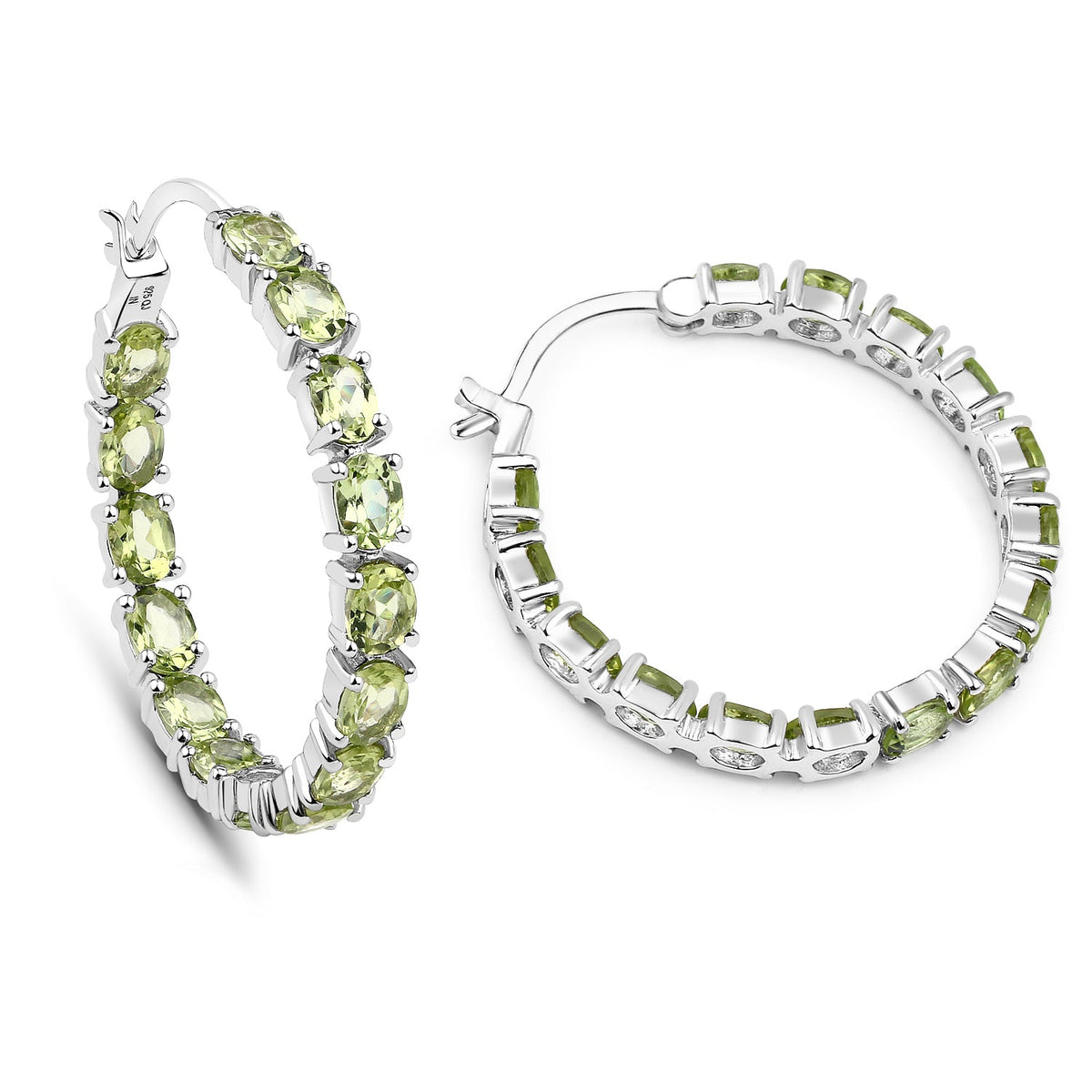 5.10 Carat Genuine Peridot .925 Sterling Silver Earrings - imagen 2 de 8