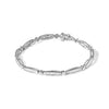 14K White Gold 1-1/2 Cttw Round Brilliant-Cut & Baguette Cut Diamond Bezel and Tapered Link 7