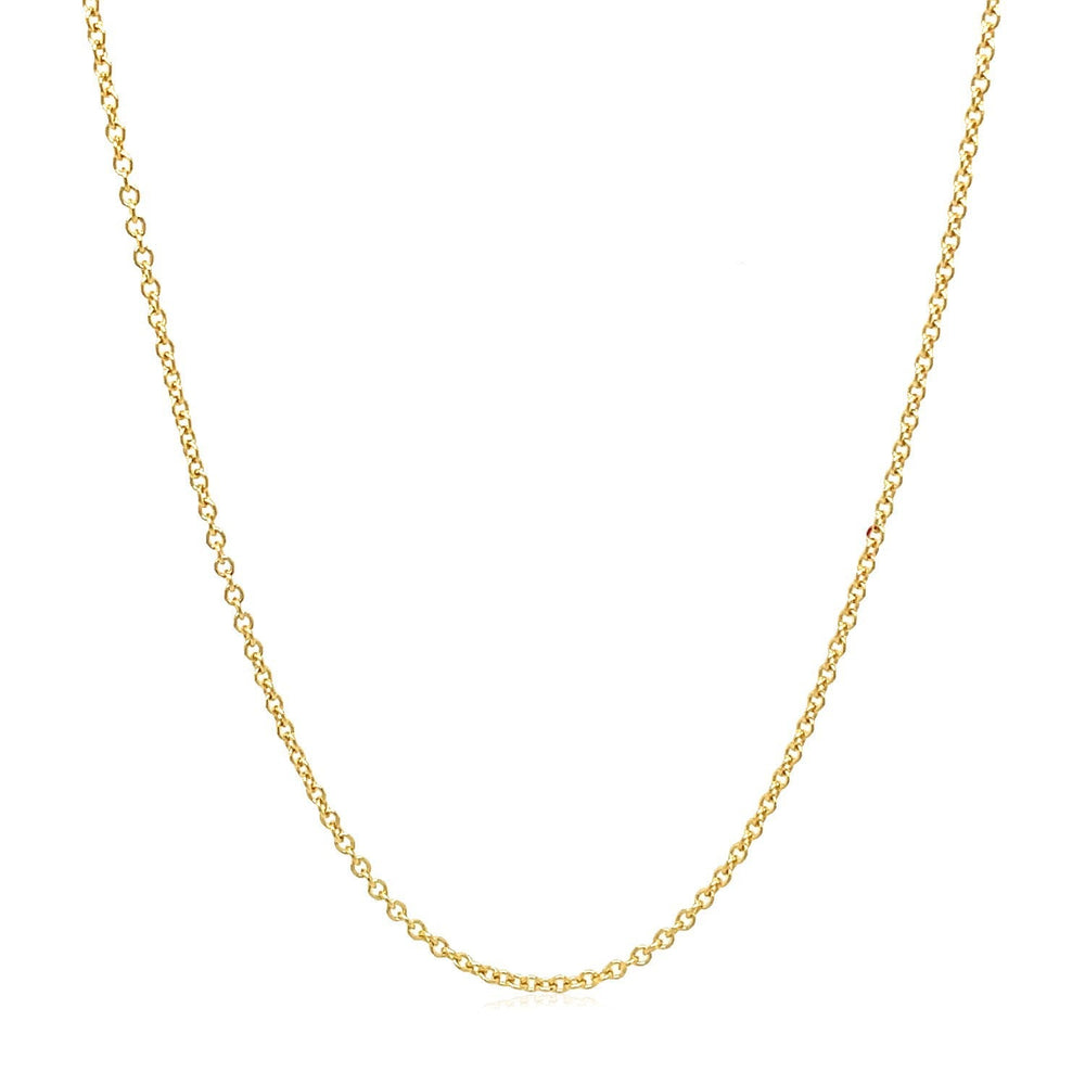 14k Yellow Gold Round Cable Link Chain 1.3mm