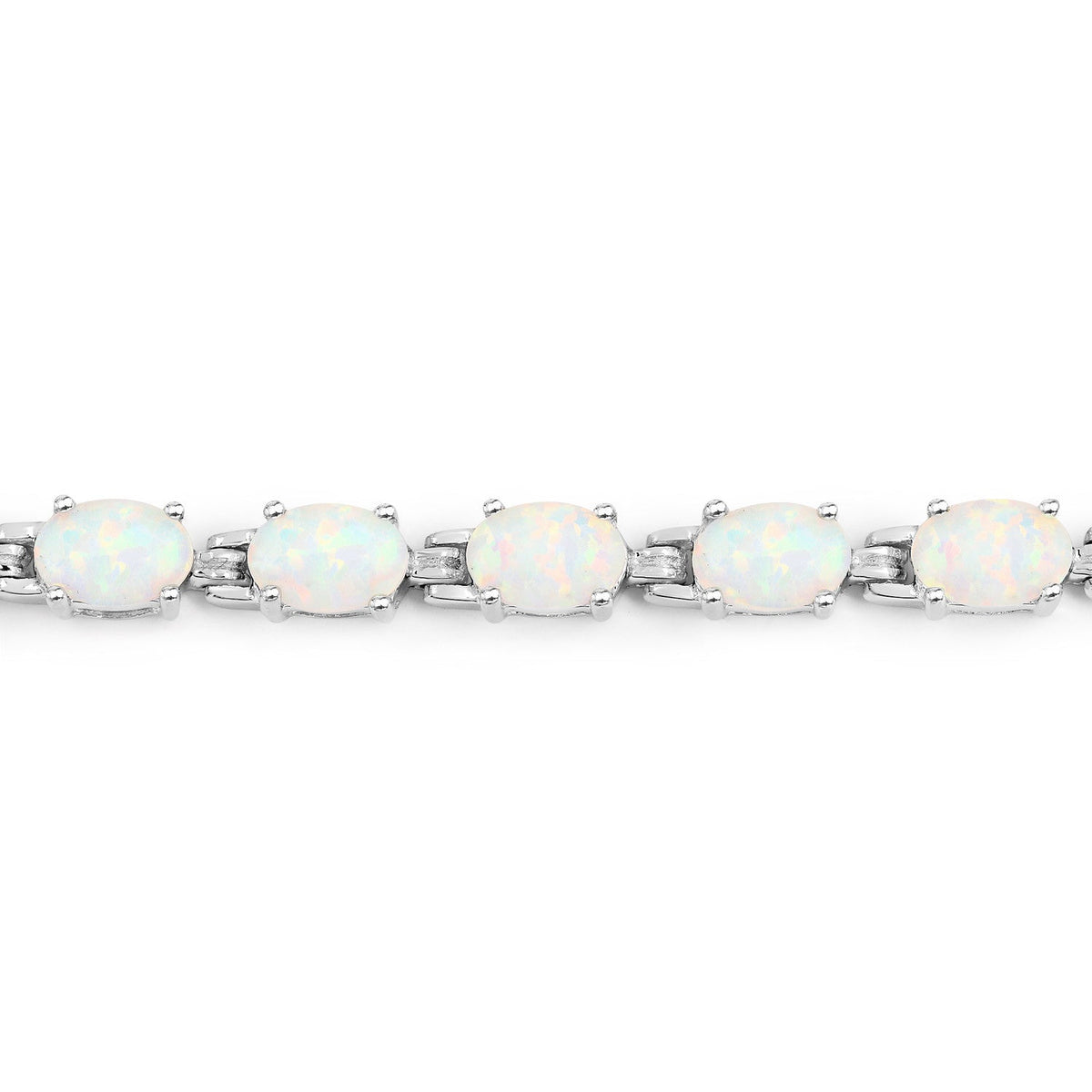 Brazalete de plata de ley .925 con ópalo creado genuino de 3.50 quilates