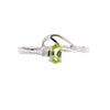 Natural .02ct Peridot Diamond Ring 10KT White Gold