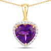 4.76 Carat Genuine Amethyst and White Topaz .925 Sterling Silver Pendant