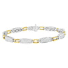 14K Yellow and White Gold 2.0 Cttw Princess Cut Diamond Tapered and Equal Sign Link Bracelet (G-H Color, SI1-SI2 Clarity) - 7