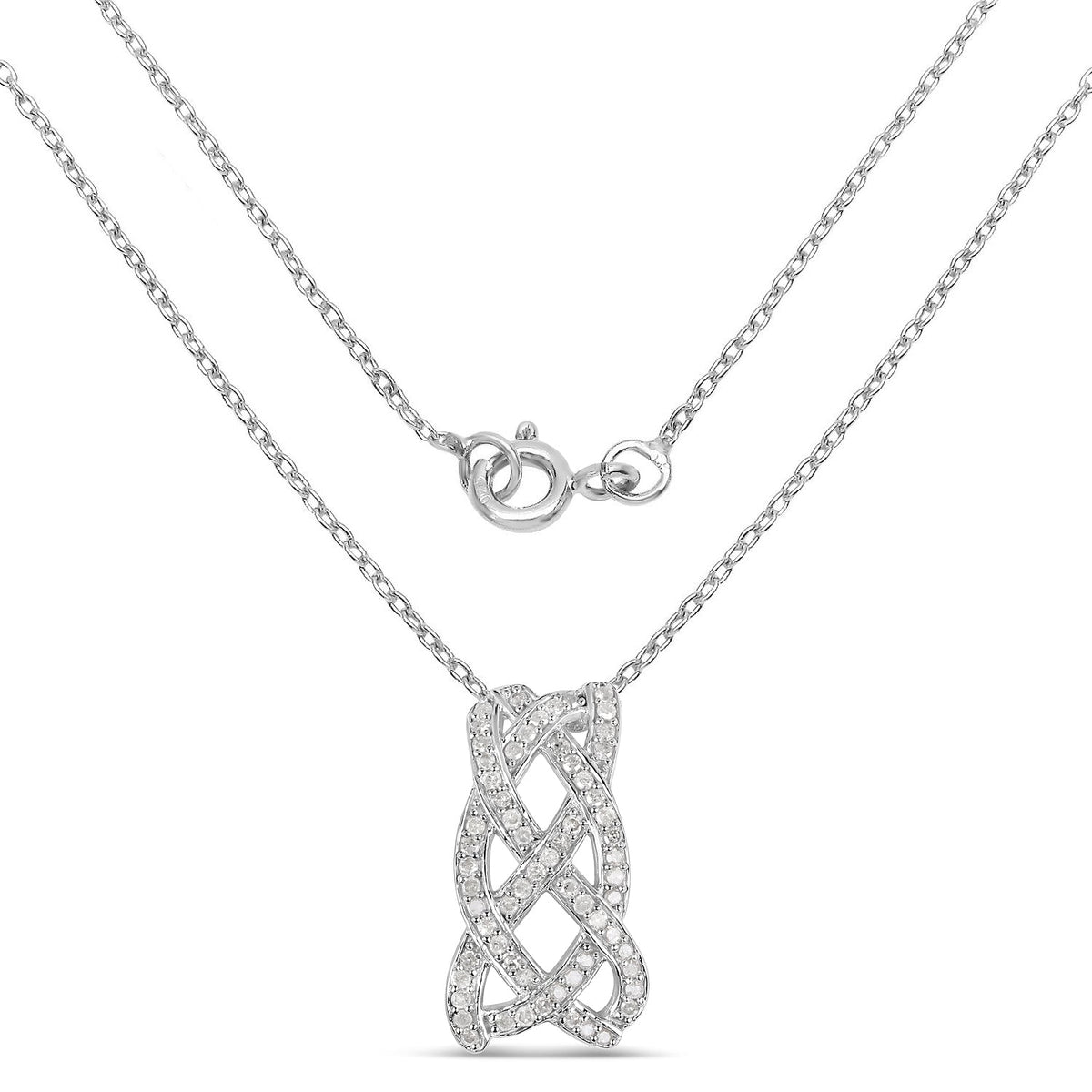 Colgante de plata de ley .925 con diamante blanco genuino de 0,54 quilates