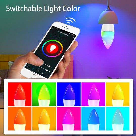 Smart WifI Led Lamp E14 RGB CW WW Led Bulb Dimmable 85-265V Voice Control Light Bulbs Alexa Google Home For Home Decorative