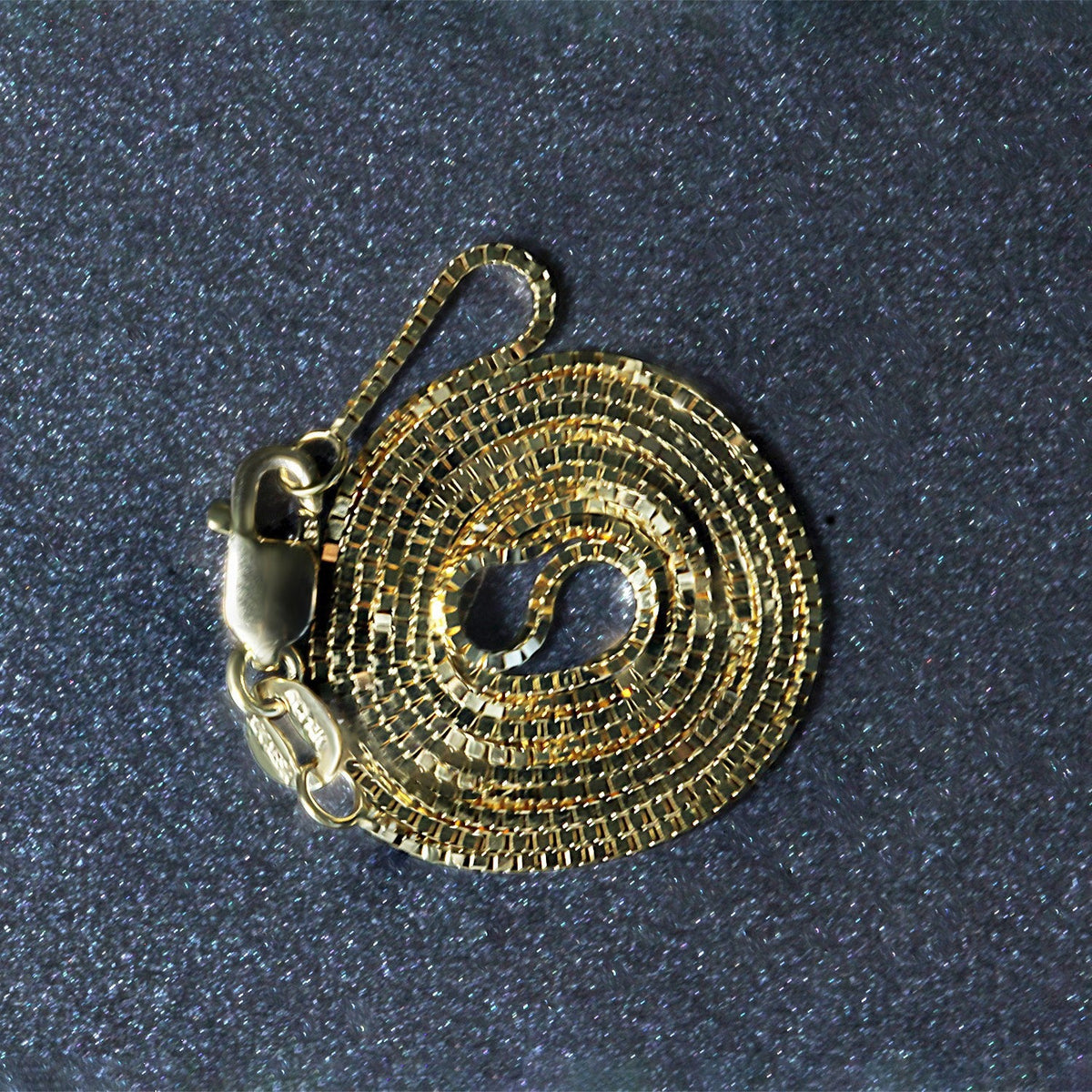 Cadena clásica de oro amarillo de 14k, 0.8mm