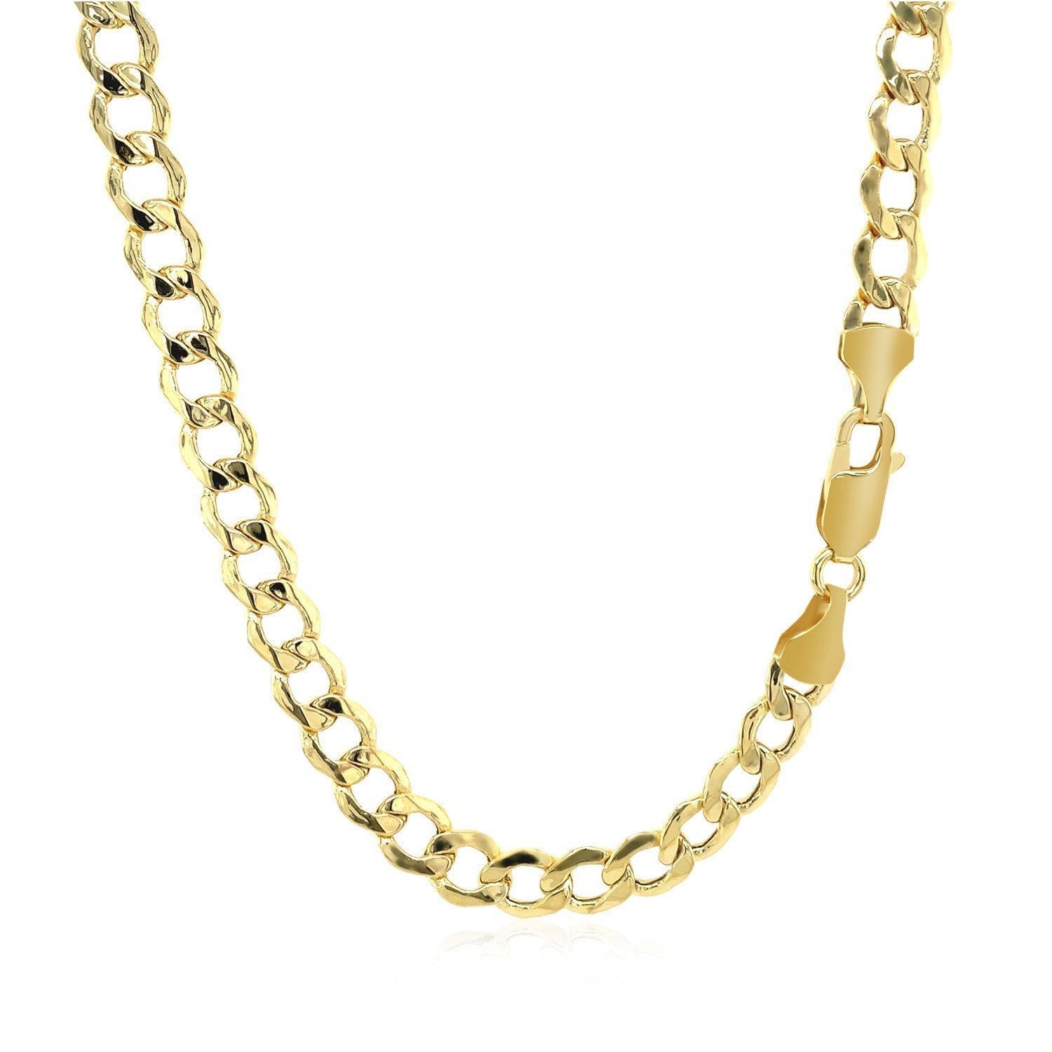 Cadena de eslabones cubanos de oro amarillo de 14k y 5.3mm