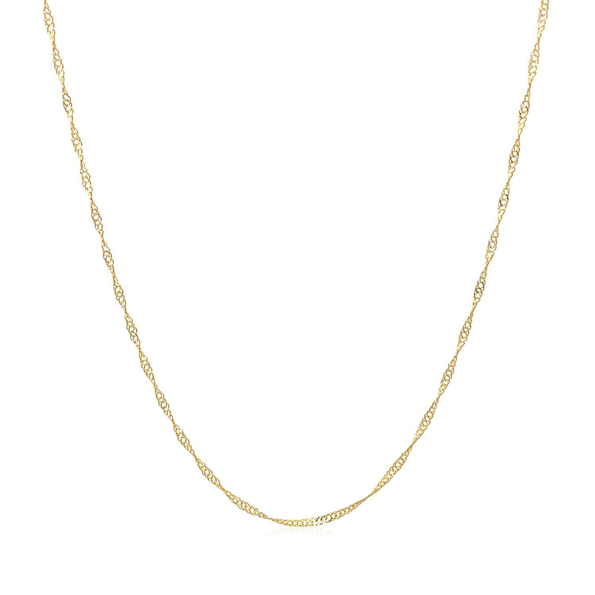 Cadena Singapur de oro amarillo de 14k de 0.6mm