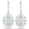 2.93 Carat Genuine Aquamarine and White Topaz .925 Sterling Silver Earrings